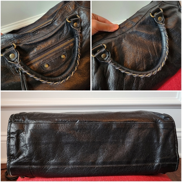 Balenciaga Leather Black Classic Purse Hand Bag Satchel - Picture 6 of 16